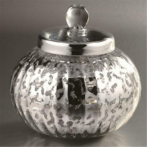 Diamond Star 8.5 x 8.5 in. Glass Jar, Silver 57023